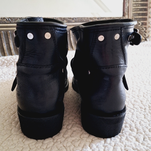 GOLDEN GOOSE Black Leather Biker Low Boots Booties EU 37 US 7 Org $750 - Picture 9 of 15